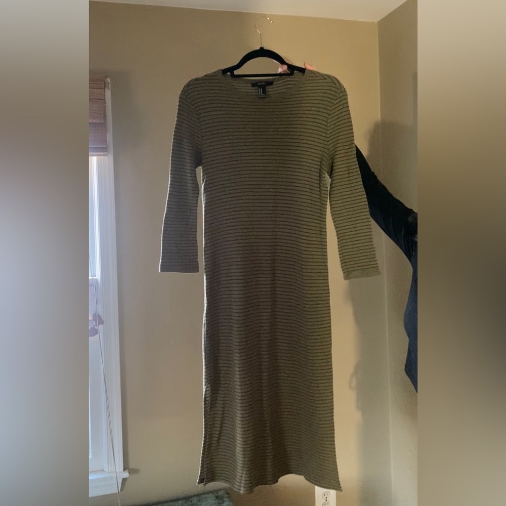 Army green maxi dress